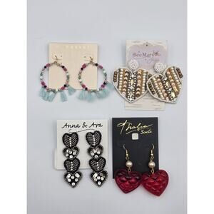 Hearts Fashion Jewelry Lot Earrings 90's Funky